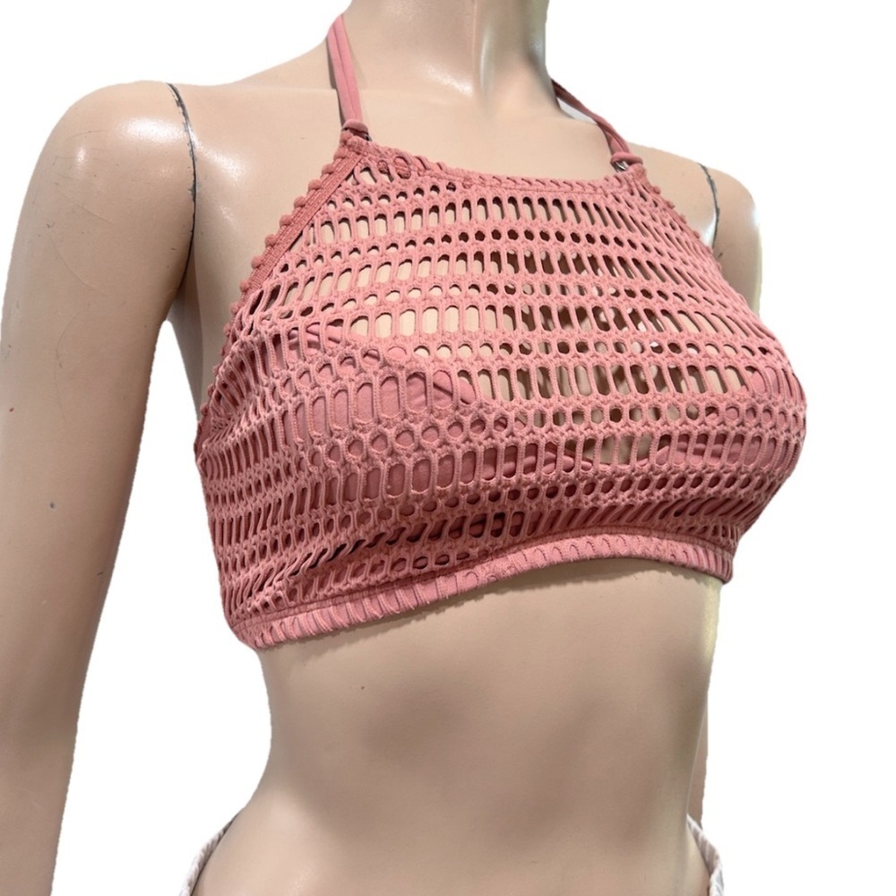 Robin Piccone Dusty Pink Crochet Bandeau